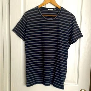 Ilks Men - Striped Navy and Brown Shirt Tee